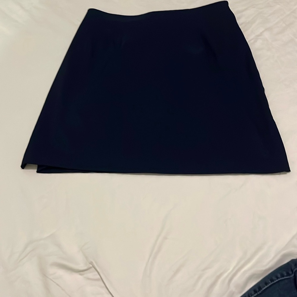La Belle Vintage Elegant Navy A-Line Skirt made in USA. Junior size 11